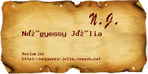 Négyessy Júlia névjegykártya